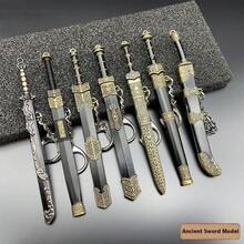 1 套古代名剑模型（秦始皇剑、越王剑、如意剑、长剑）带剑鞘，武器装饰，收藏和礼物 - 彩色 - 查看 1