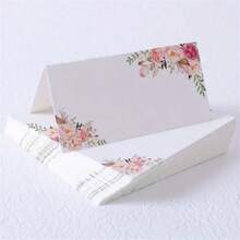 5/20/40 件座位卡空白桌名牌，婚礼用品，宴会婚礼座位卡花卉印花装饰座位卡，派对装饰 - 白色 - 查看 5