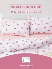 2pcs Polyester Children Dormitory Bedding Pillowcases, Butterfly Decor Pillow Covers (Pillow Insert Not Included), Suitable For Home And Adolescent Dormitory Use - White - View 4