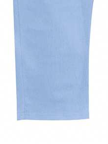 Men's Breathable Linen Pants Solid Color Drawstring Waist Casual Straight Leg Trousers For Summer - Blå - Visa 6