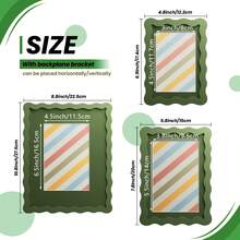 1个波浪形多色相框（红、黄、蓝、绿、白、黑），时尚百搭的家居和办公装饰 - 适合桌面和墙面展示，完美的乔迁礼物（不含照片） - 彩色 - 查看 4