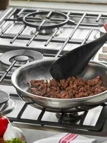 1 bộ phụ kiện nhà bếp - Thìa trộn salad, Thìa xào, Thìa silicon, Thìa xào chảo, Bộ dụng cụ xào chảo, Đồ dùng nhà bếp, Đồ nấu ăn, Chịu nhiệt độ cao, Bánh kếp gia dụng, Thìa chiên trứng dày, Thìa nấu ăn silicon đa chức năng cho chảo chống dính - Dụng cụ khuấy, múc và cạo lý tưởng, Cán gỗ, Màu đen - Nhiều màu - Xem 6