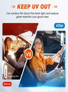 1Roll 1% 5% 15% 25% 35% 50% 70% VLT Window Tint Film For Cars Window Privacy Film Heat UV Block Scratch Resistant Blackout Auto Car Windshield Sun Shade Film Stickers Sticker Personalised Stickers