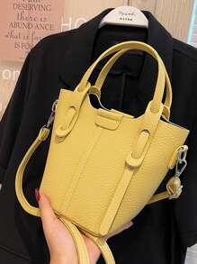 Yellow Tote Bag, Bucket Bag For Women
