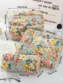 1个彩色大号花卉绗缝化妆包，时尚休闲大容量便携拉链化妆包，旅行度假必备化妆包，可收纳卫生巾、卫生棉、有线耳机、头戴式耳机、充电器、口红、化妆品、香水、护肤品和美容产品，家居装饰，钥匙，节日礼物，化妆包，小型化妆包，化妆包，圣诞礼物，收纳袋，手拿包/小手提包，化妆品收纳盒，收纳袋，刷子架，迷你收纳袋，大容量收纳袋，圣诞礼物，女士礼物创意，化妆包，旅行必备 - 彩色 - 查看 11