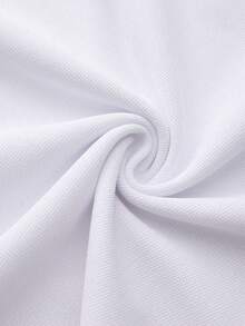 1pc Men Plus Size Casual Solid Color Button-Up Collar Long Sleeve Polo Shirt, Suitable For Spring/Autumn, Fall - White - View 7