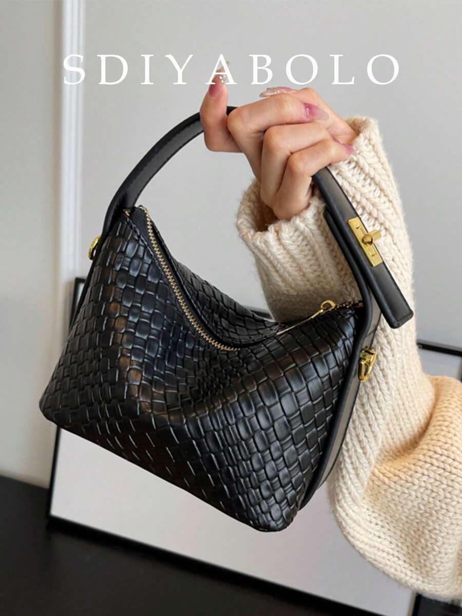 PU Faux Snake Skin Textured Tote Bag For Women, Simple Design, Versatile