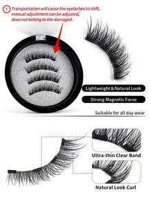 MAGEFY 2 Pairs Manga Reusable Magnetic Suction False Eyelash Mixth Kit,Equipped With Magnetic Clips+With 5 Pcs Eyelash Curler,1 Boxes Magnetic False Eyelashes+1 Boxes Magnetic Half Eye False EyelashesNatural Looking - 眼尾拉長款 - 查看 11