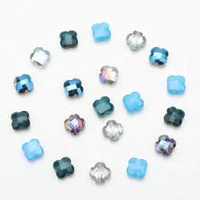 20颗/包，12毫米四叶草玻璃珠，4色，每色5颗，春运叶带孔，60颗/包，星月电镀彩色银河DIY手链、项链、耳环、包包、鞋子、配饰、腰链、钥匙扣、手机挂饰 - 12mm四葉草色系 - 查看 25