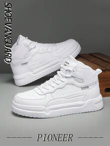 Zapatillas deportivas y malla de estilo para parejas, de color blanco, livianas, versátiles y cómodas, de caña alta, calzado deportivo casual y unisex para exteriores - Blanco - Ver 6