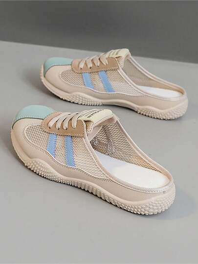 女士新款头带拖鞋，2025春夏秋季网眼透气休闲鞋，防滑轻便舒适一脚蹬，尺码偏大一码