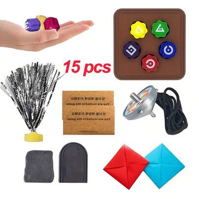 Gonggi Party Game Set, Jackstones Squid Traditional Party Game Set, Feather Ball, Top, Card Drawing, Stone Catching Korean Nostalgic Party Game Complete Props, Family Travel Games - Party Game