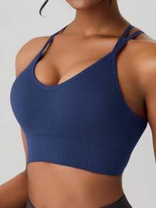 Women's Fashion Backless Racerback Slim Spaghetti Strap Outdoor Sports Tank Top, Spring/Summer