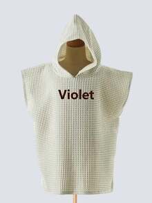 Personalized Toddler Hooded Towel Cape (1-3 Years) | Custom Name Embroidery | Soft Waffle Weave | Quick-Dry Swim & Bath Cover | Daycare Essential - Multicolor - View 15