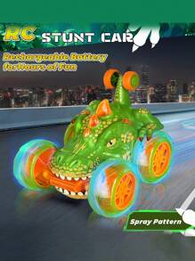 Voiture radiocommandée dinosaure avec rotation à 360°, roues illuminées, voiture RC dinosaure 2.4Ghz avec cascades rapides, voiture RC transformable, voiture de police transformante à l'échelle 1:18 avec lumières, transformation 1 touche avec rotation à 360°, jouet télécommandé d'intérieur et d'extérieur pour enfants de 3 ans et plus, cadeau idéal pour Noël/Halloween/Pâques pour les garçons
