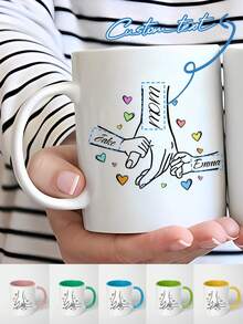 1 母亲节定制名字马克杯、心形装饰臂杯、个性化名字咖啡杯、个性化花朵杯、个性化文字周年纪念杯、乔迁礼物、情人节礼物、周年纪念、适合他 - 多色 - 查看 2