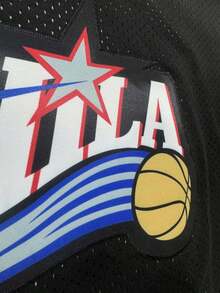 Atonmore 男子篮球球衣 - 3 黑色，刺绣和缝制篮球背心，无袖运动上衣 - 黑色 - 查看 4