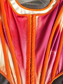 EZNV 1pc Women's New Style Tight Fit Bustier Top, Retro Palace Front Button Tight Fit Corset Top - Orange - View 11