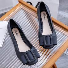 Classic Simple Casual Versatile Pointed Toe Slip-On Pumps, European/American Style - Black - View 5