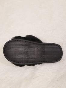 Women's Plush Cross Band Warm And Lightweight All-Season House Slippers