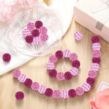 10 件 20 毫米混合泡泡糖珠套装，颜色有红色、白色、深蓝色、黑色、粉色、蓝色和白色，珠子间距较大。粗珠用于 DIY 钥匙扣、钢笔、手链、项链、手工艺品和珠宝制作。婚礼季节、母亲节、送给朋友和母亲的最佳礼物