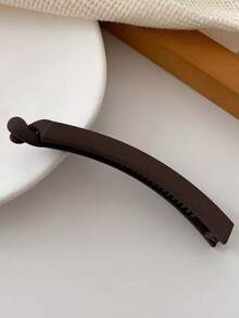 5个/1包 女士黑色/卡其色/棕色 11厘米/4.33英寸 香蕉形轻便塑料发夹，简约纯色，适合日常佩戴、派对、工作，洗脸和淋浴时也方便造型，可搭配妆容和服装，香蕉形发夹，美发工具，卷发，美发配件，女士发饰，美发用品，卷发，头发，旅行