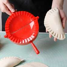 1pc Extra Large Red Plastic Dumpling Mold, Pastry Pressing Mold, Suitable For Baking Tools - Multicolor - View 5