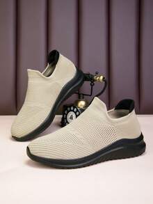 Casual Elastic Slip-On Footwear Unisex, Comfortable & Sporty Shoes Without Laces, Summer 2025 New Arrival - Khaki - View 5