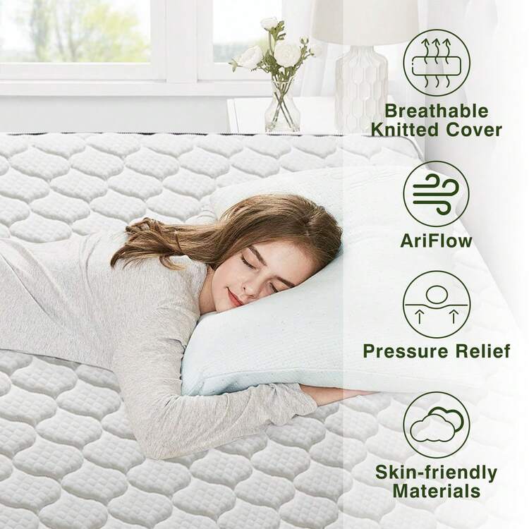 6 Inch Hybrid Mattress Pocketed Spring Medium Firm Twin Twin XL Full Queen Size Foam Mattress In A Box - White - View 5