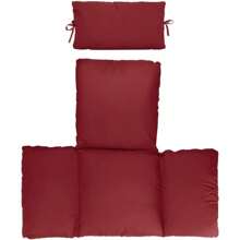 Chair Cushion Replacement, Soft Patio Thicken Hanging Basket Chair Cushions Indoor OutdoorChair Cushion With Headrest, WineRed X 3 PCS - Multicolor - View 2