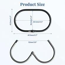 12pcs/Bag Round Bath Curtain Rings, Curtain Hooks Home Bathroom Decor Bathroom Accessories Back To School - Black 2 - View 2