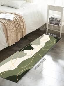 1 Piece Green Carpet, Modern Minimalist Geometric Style, Hall Carpet, Rectangle Crystal Velvet Carpet, 1000g/M², Anti-Slip Washable, Decorative For Home, Living Room, Kitchen, Dining Room, Office, All Season - Green - View 13