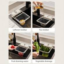 1pc Mounted Kitchen Drain Filter With Collapsible Basket + Free 50pcs Filter Nets