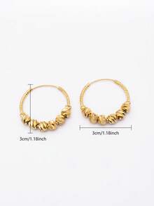 Gold Tone Large Hoop Earrings, Suitable For Pierced Ears, Gold Earrings, Pierced Jewelry, Women/Girls Accessories, Jewelry Gift - Gold - View 8