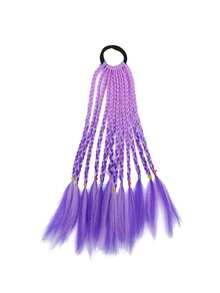 Colorful Braid Synthetic Hair Ponytail Rope Tie Girls Princess Color Tail Wig Children's Styling Accessories - Multicolor - View 9