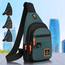 Bolsa de hombro para ocio al aire libre, senderismo y bicicleta para hombres, bolsa bandolera deportiva impermeable, mochila de viaje, bolsa de pecho para hombres - Negro - Ver 7