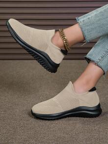 Casual Elastic Slip-On Footwear Unisex, Comfortable & Sporty Shoes Without Laces, Summer 2025 New Arrival - Khaki - View 7