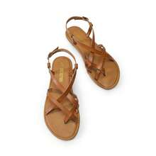 Womens Gladiator Flat Sandals Ladies Comfortable Cross Straps Wedding Sandals - Brown - View 7
