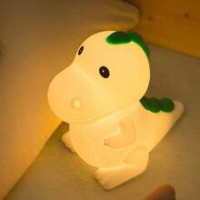 Night Light Dinosaur Night Light 7 Colours And 3 Brightness, Nursing Light Dimmable, Touch Control And Rechargeable Night Lamp, Anti-Glare Lamp, Dinosaur Silicone Night Light Children USB Charging Bedside Lamp