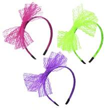 D EXCEED 1/3/4/6/8/12 Pcs 50s Lace Bow Fascinators Headband For Women Feathers Mesh Ribbons Kentucky Derby Hat Tea Party Halloween Gift 80s Fancy Dress Costume Accessories Lace Headband 80s Retro Party - Lace Bow Headband - View 29