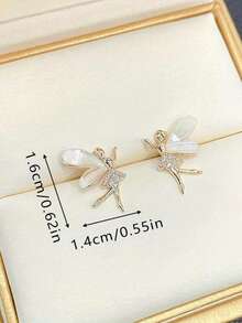 2 件简约可爱小精灵耳环，女孩的日常配饰