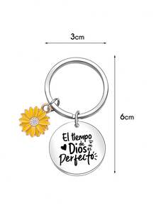 1 件西班牙励志名言“完美时机就是现在”字母钥匙扣，雕刻激励礼物，适合同事、教师、学生汽车配件包饰学校可爱哥特 Y2k