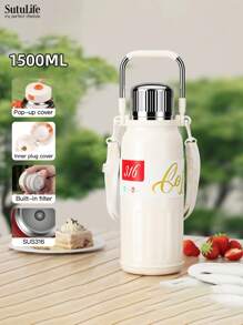 Botella de agua aislada al vacío de acero inoxidable 316, capacidad de 800ml/1000ml/1500ml, unisex, para exteriores, viajes, automóvil, portátil y de vuelta al colegio
