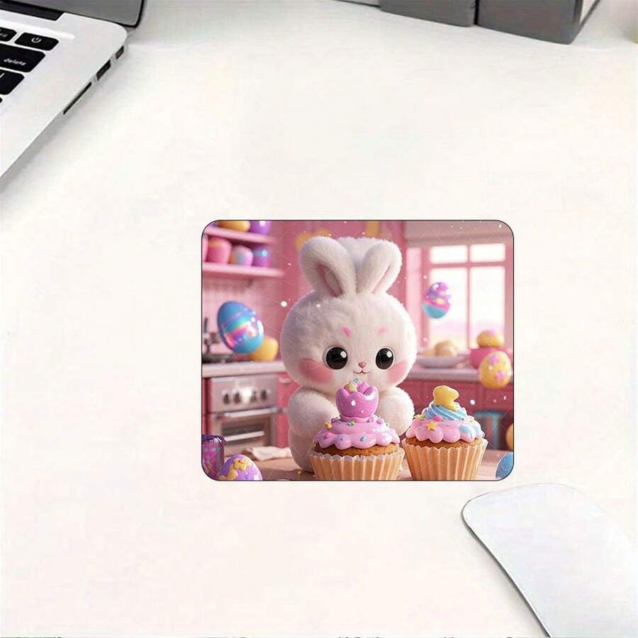 1 Plush Rabbit Mouse Pad, Durable, Lightweight, Easy To Carry, Suitable For Office And Games, 8 * 9.5 Inches, Strong Adhesive, Ultra-Thin Design, Smooth And Comfortable Operation, Rubber Material, NO. Ytz3940, Product Without Watermark
