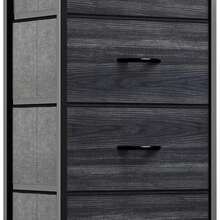 YITAHOME Dresser With 4 Drawers - Fabric Storage Tower, Organizer Unit For Bedroom, Living Room, Hallway, Closets - Sturdy Steel Frame, Wooden Top & Easy Pull Fabric Bins