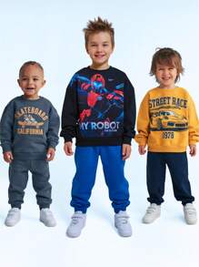 Kit 6 Peças Moletom Infantil Menino 1 ao 14 Inverno 3 Blusas + 3 Calças - Envio Imediato