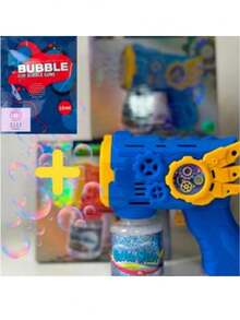 Automatic Bubble Blower Machine, Colorful, Kids Toy, Blue Red, 50ML - Blue+Refill - View 2