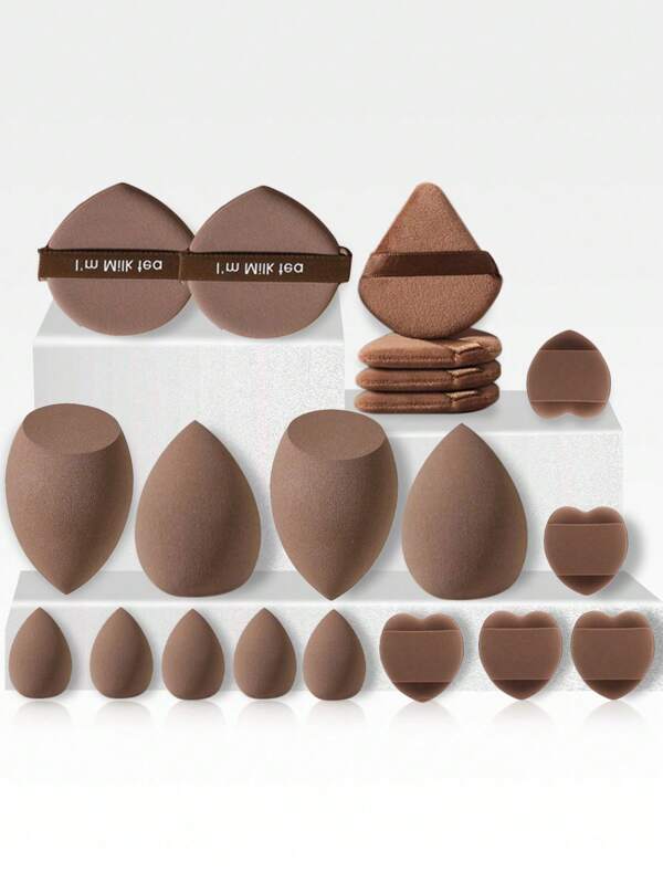 20pcs Blending Makeup Sponges, Reusable Makeup Puffs, Professional Makeup Tools, Beauty Tool Set, Multi-Color Beauty Sponges, Foundation Makeup Blending Beauty Sponges, Including 4pcs Makeup Sponges, 4pcs Triangle Powder Puffs