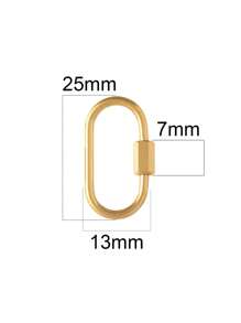 2pcs Stainless Steel Oval Screw Lock Clasp Findings Gold Geometric Carabiner Lock Hook Spiral Clasps For DIY Jewelry Necklace Bracelet Making Accessories Supplies