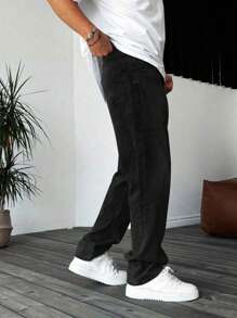Teen Boy's Casual Straight-Leg Denim Jeans With Pocket